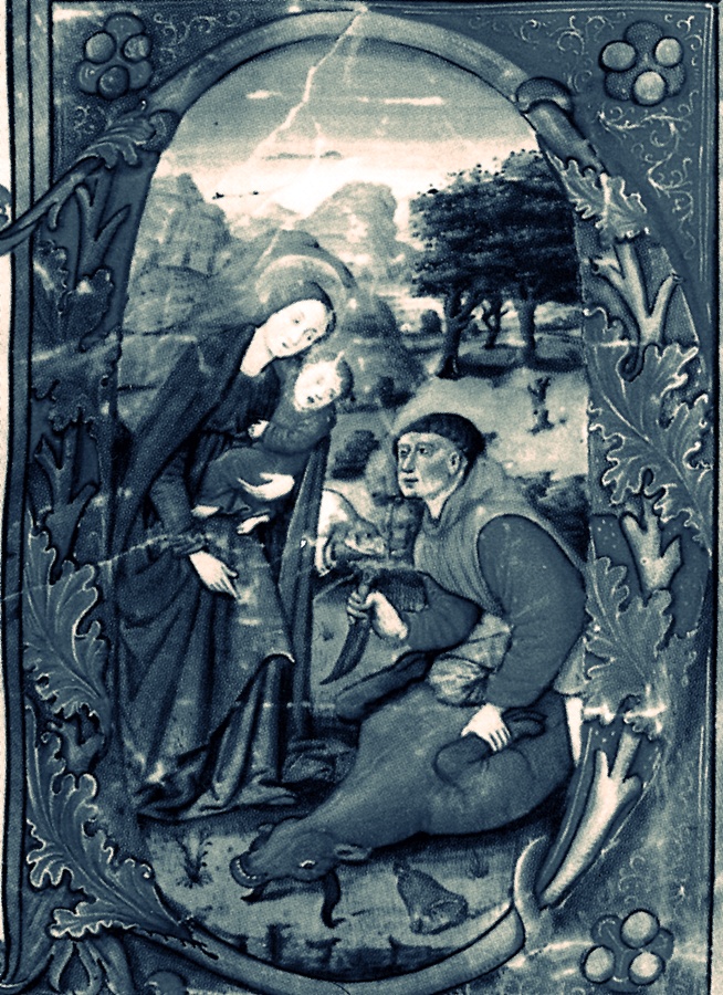 Imagen que muestra la aparición de la Virgen a Gil Cordero indicándole donde se halla la imagen de Guadalupe