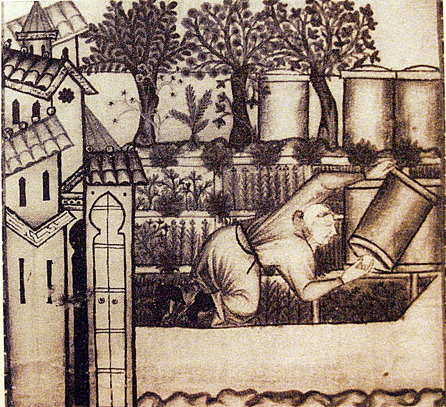 Dibujo medieval en el que se representa un colemero como aquellos que repoblaron La Jara